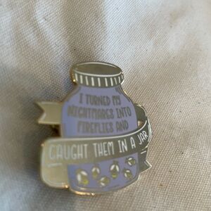 Bookish Gold and Purple Firefly Jar Enamel Pin